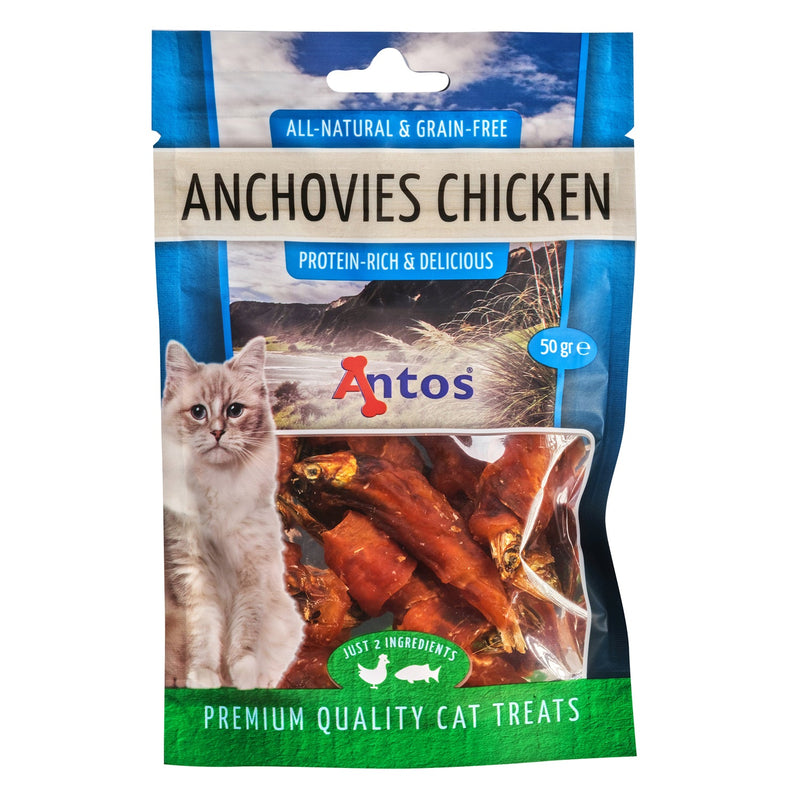 Antos 'Snack para gatos' sabor anchoas y pollo 50 gr